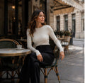 ÉLÉA – Pantalon Tailleur Large Taille Haute Noir