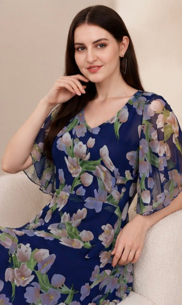 LÉA - Women Maxi Purple Dress (Size M)