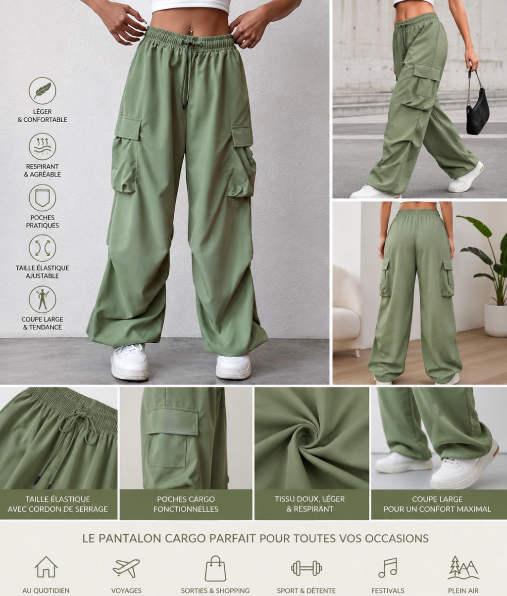 Baggy pour femme, parachute Cargo