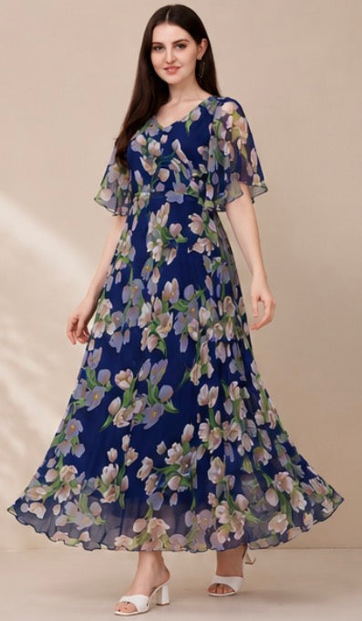 LÉA - Women Maxi Purple Dress (Size M)