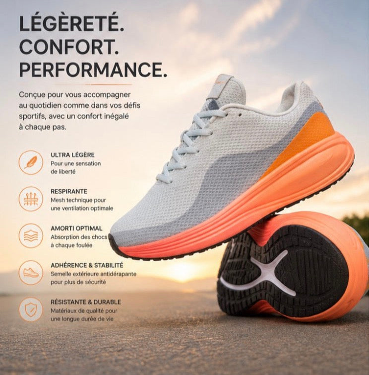 Sneakers casual semelle orange