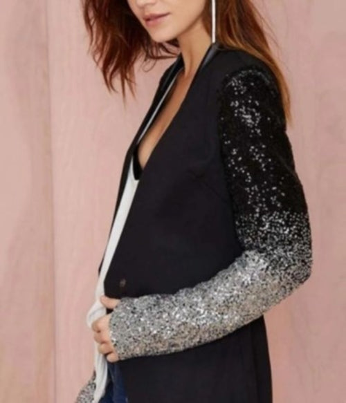 Blazer femme with Sequins Sleeve